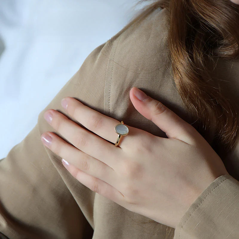 Copper Alloy Imitation Pearl Ring Fashionable Personality Trendy Retro Elegant Design Ring Simple David Gold Necklace Jewelrydavid003 gold necklace jewelry003