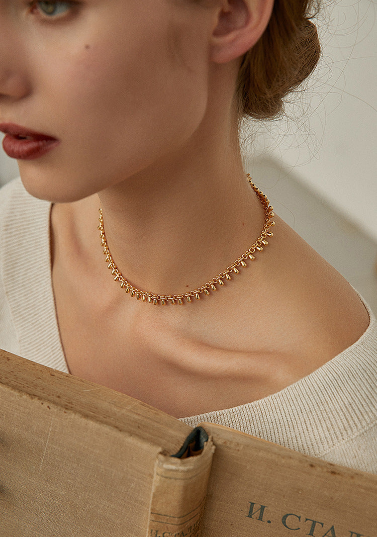 Titanium Steel Necklace Clavicle Chain High-end Jewelry Light Luxury Design Non-fading Short Choker Women's Necklace