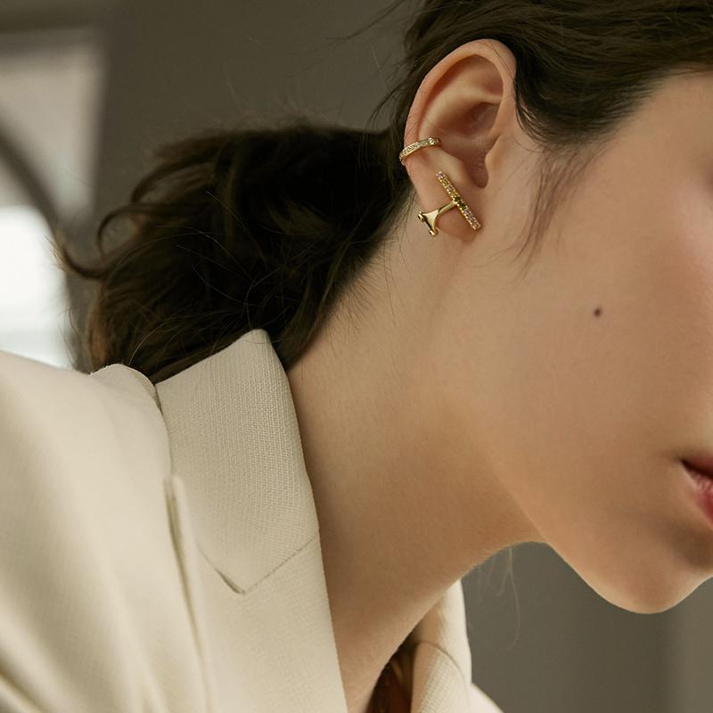 Ear Clip No Piercing Clip-on Earrings Clip Style French High-end Ear Bone Ear Jewelry Gold Necklace Jewelrygold necklace jewelry