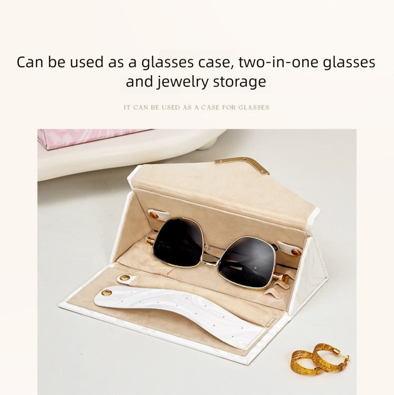 davidCross-Border Direct Supply Jewelry Box Luxury Foldable Jewelry Box Earrings Rings Necklaces Storage Jewelry Glasses Storage Box