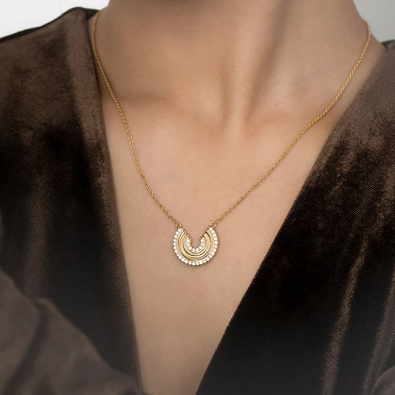 Copper Alloy Necklace French Lazy Fashion Retro Temperament Personality Design Light Luxury Necklace Pendant Jewelry Gold Necklace Davidjewelry gold necklace david002