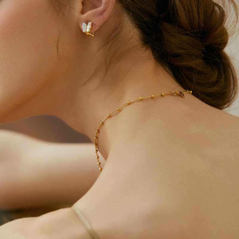 Titanium Steel Necklace Women's Necklace Niche Design Light Luxury Retro French Style High-end Elegant Simple