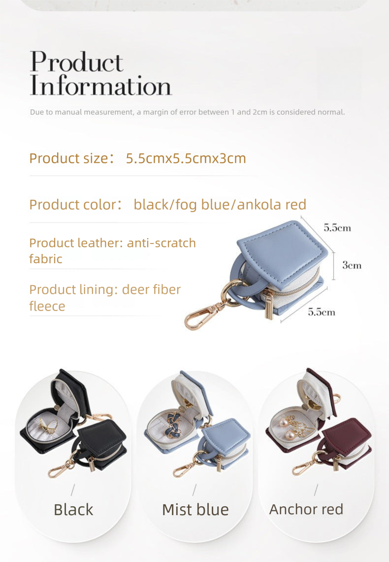 TiffanyCross-Border Direct Supply Jewelry Bag for Business Trips and Travel Portable Earrings Rings Storage Box Jewelry Organizer
