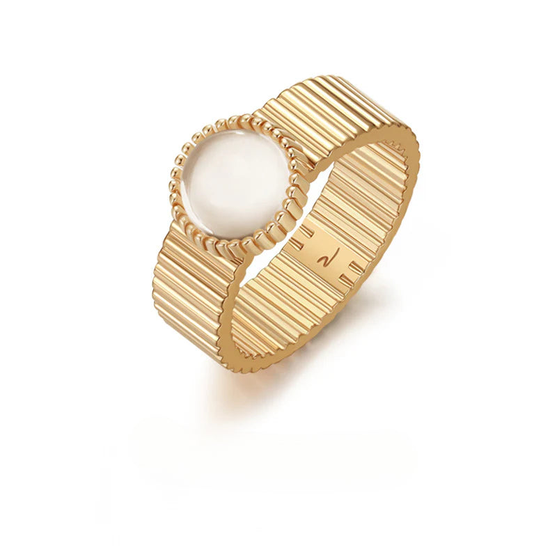 Copper Alloy Ring Vintage French Style Light Luxury Elegant Simple Fashion Satin Pattern Ring David Jewelrydavid jewelry003