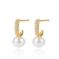 High-end Design Pure Silver Light Luxury Elegant Earrings Studs for Women Natural Pearl Ear Jewelry001