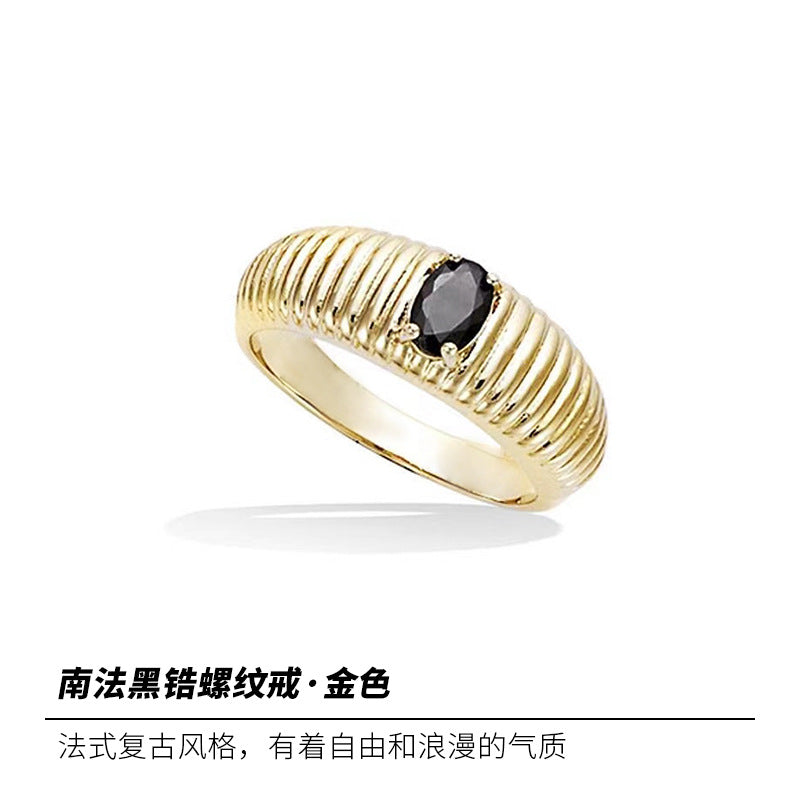 Copper Alloy Synthetic Zircon Ring Elegant Lazy Light Luxury Simple Personality Design Southern France Series Ring Gold Necklace Davidgold necklace david003