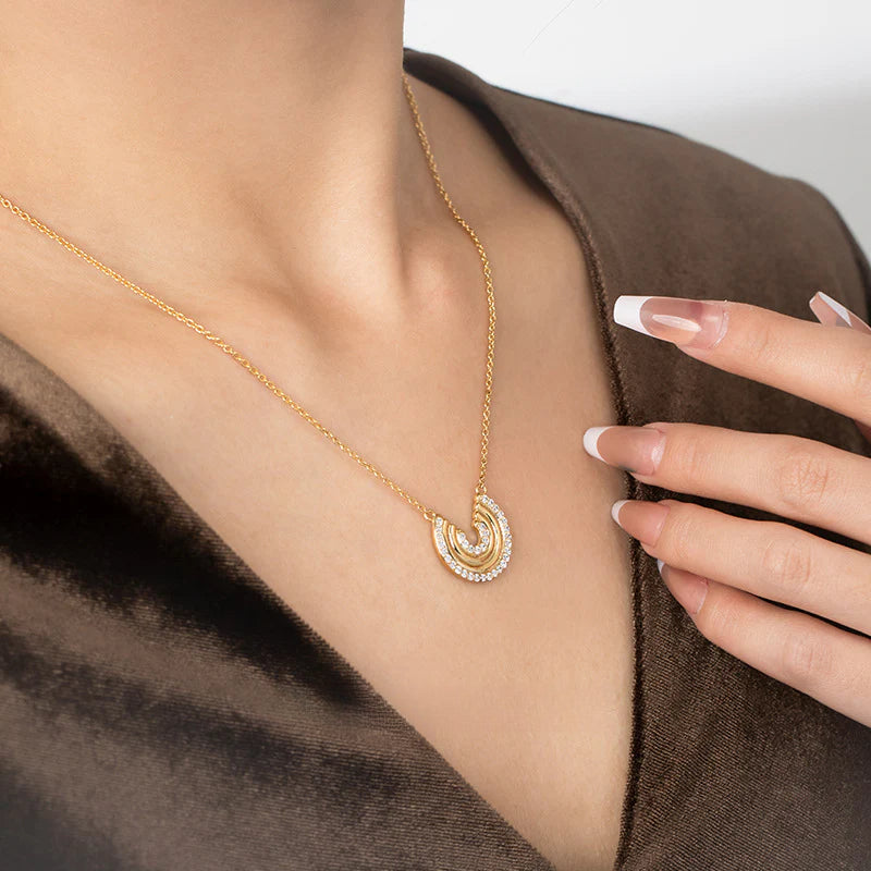 Copper Alloy Necklace French Lazy Fashion Retro Temperament Personality Design Light Luxury Necklace Pendant Jewelry Gold Necklace Davidjewelry gold necklace david002