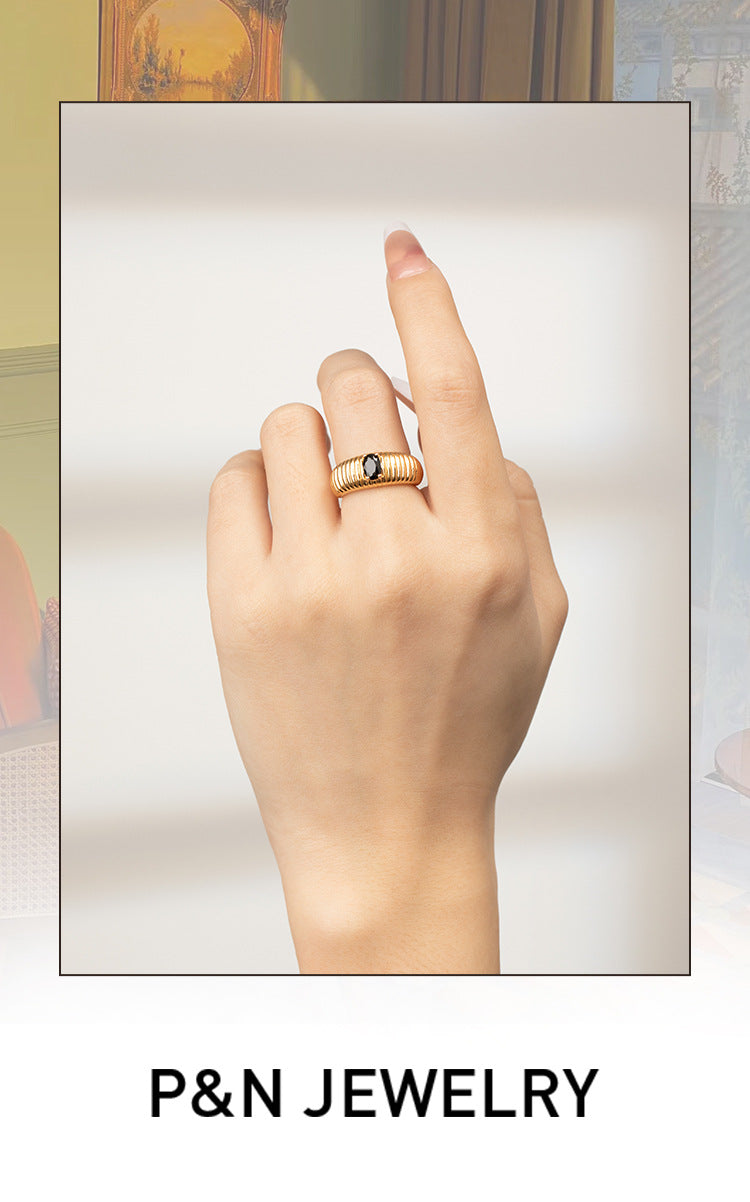 Copper Alloy Synthetic Zircon Ring Elegant Lazy Light Luxury Simple Personality Design Southern France Series Ring Gold Necklace Davidgold necklace david003