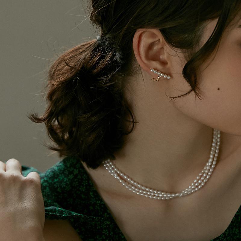 Ear Clip No Piercing Clip-on Earrings Clip Style French High-end Ear Bone Ear Jewelry Gold Necklace Jewelrygold necklace jewelry