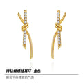 Copper Alloy Synthetic Zircon Earrings Earrings Elegant Niche Fashion Light Luxury Simple Design Versatile David Jewelrydavid jewelry001