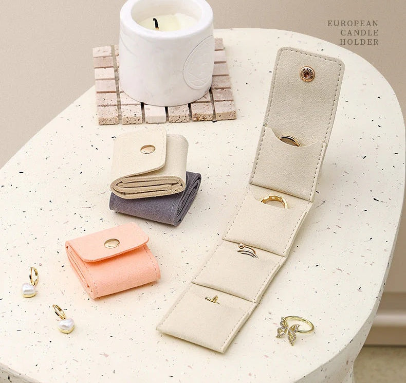 Portable Ring Bag Box Small Velvet High-end Storage High-Value Light Luxury Travel Earrings Jewelry Storage Box Gold Necklace David Jewelry Tiffanygold necklace david jewelry Tiffany