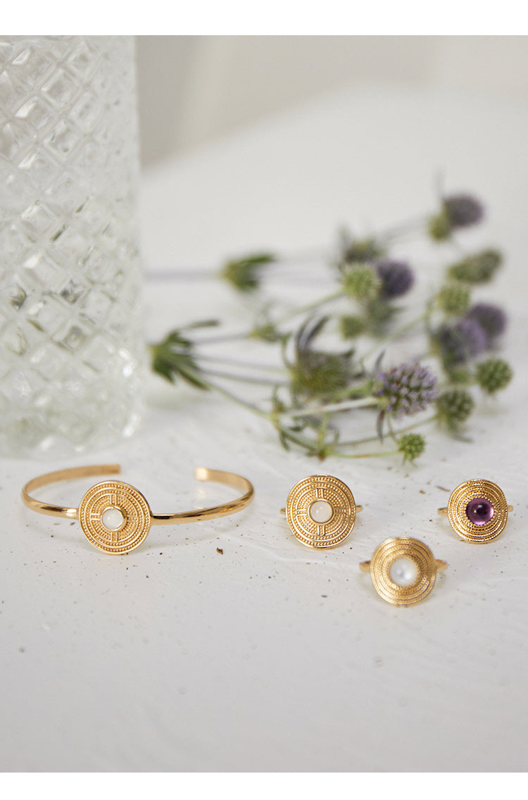 Copper Alloy Imitation Pearl Bracelet Southern French White Agate Bracelet Elegant Simple French Retro Personality Fashion Bracelet David Jewelrydavid jewelry004