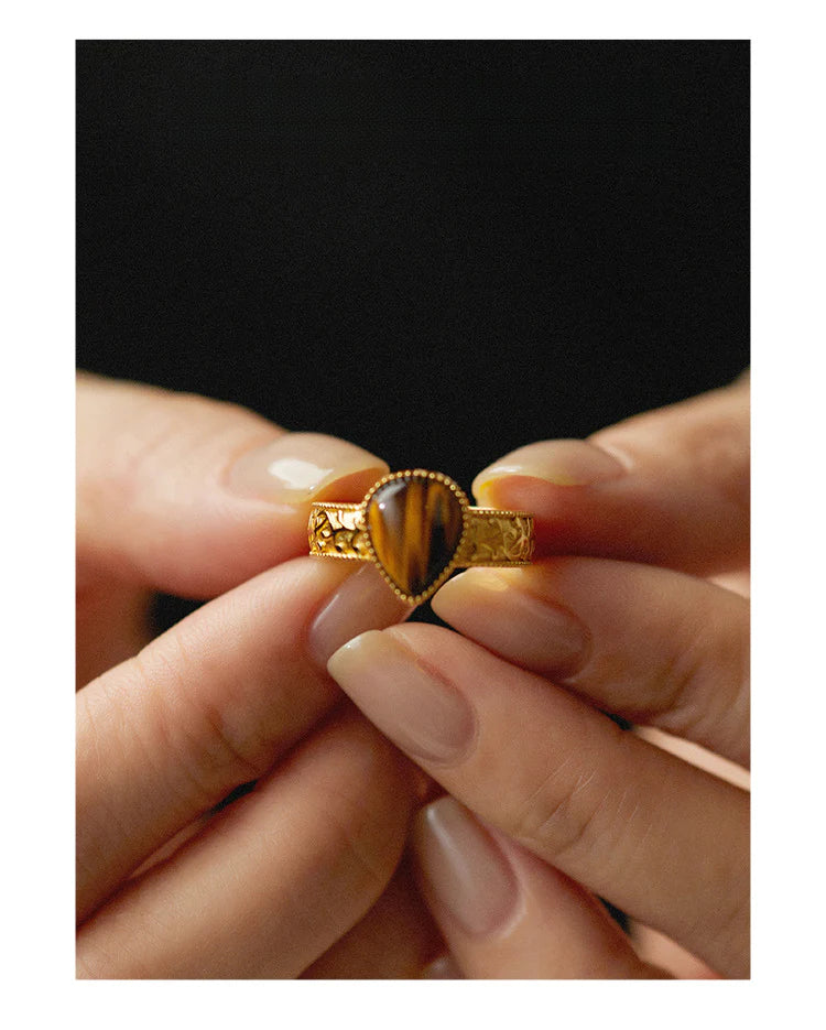 Copper Alloy Ring Southern France Fashion Retro Simple Light Luxury Autumn Winter Style Ring David Gold Necklacedavid gold necklace003