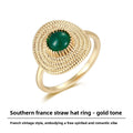 South French Green Agate Ring High-end Vintage Niche Ring David Gold Necklacedavid gold necklace003