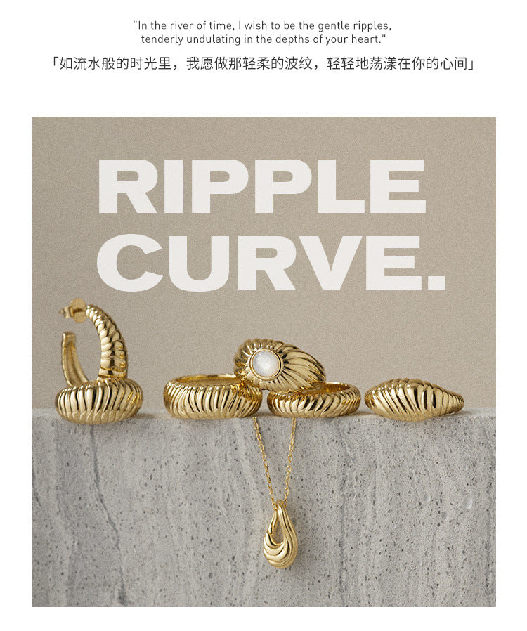 Copper Alloy Earrings French Retro Style Fashionable Light Luxury Simple Earrings