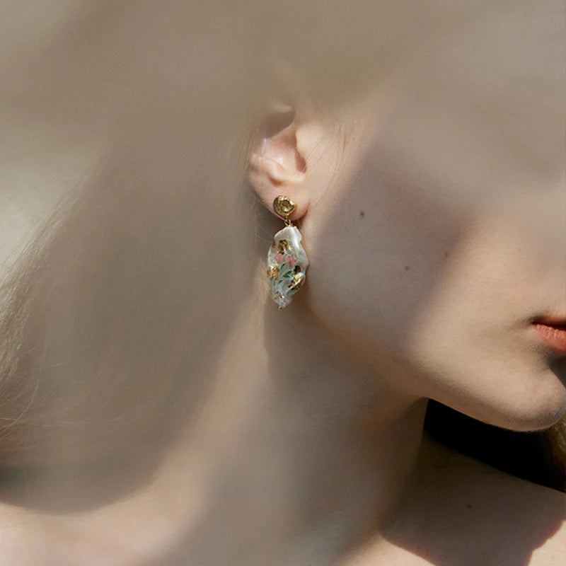 Copper Alloy Imitation Pearl Earrings Baroque Pearl Earrings High-end Light Luxury Style Vintage Pendant Earrings David Jewelry Gold 001Necklacedavid 001jewelry gold necklace001