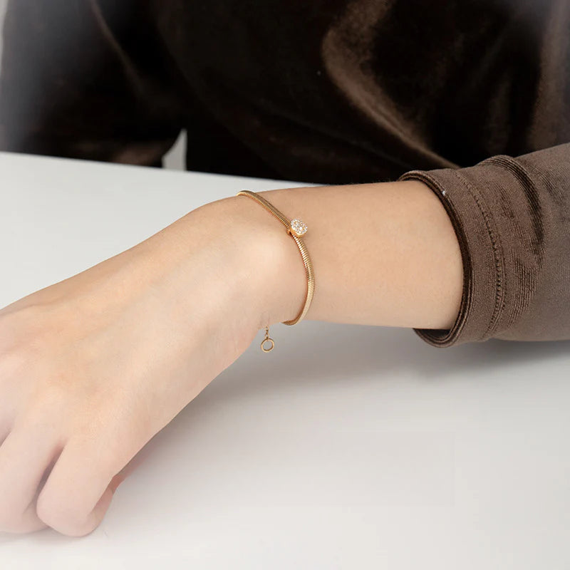 Copper Alloy Synthetic Zircon Bracelet Simple Ins Versatile Niche Light Luxury Fashionable Elegant Jewelry Non-Fading David Jewelrydavid jewelry