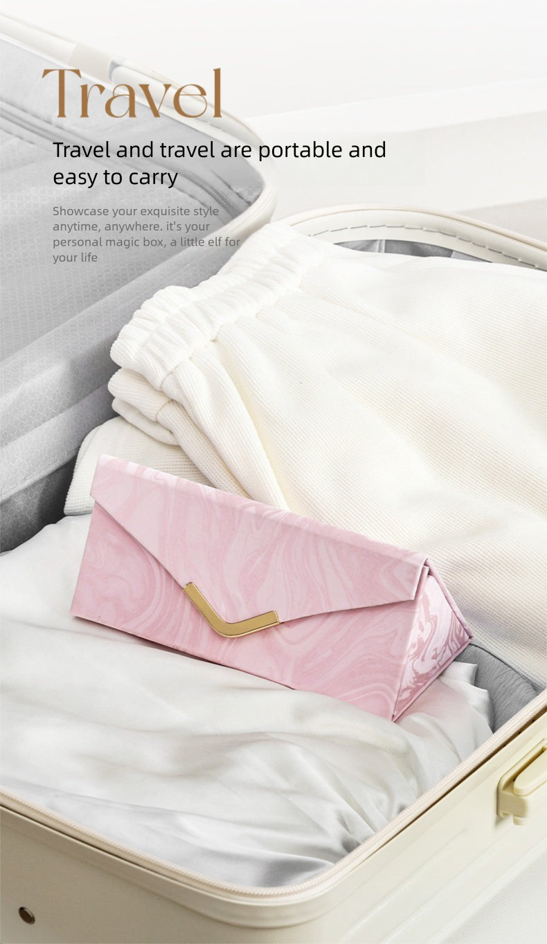 davidCross-Border Direct Supply Jewelry Box Luxury Foldable Jewelry Box Earrings Rings Necklaces Storage Jewelry Glasses Storage Box