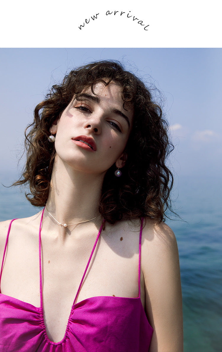 925 Sterling Silver High-End Simple Elegant Earrings French Niche Design Earrings Jewelry Gold Necklacejewelry gold necklace001