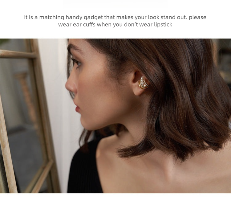 Copper Alloy Imitation Pearl Earrings Ear Clips for Women Without Pierced Ears French Style Earrings Niche Ear Hooks Ear Cuffs Gold Necklace Davidgold necklace david