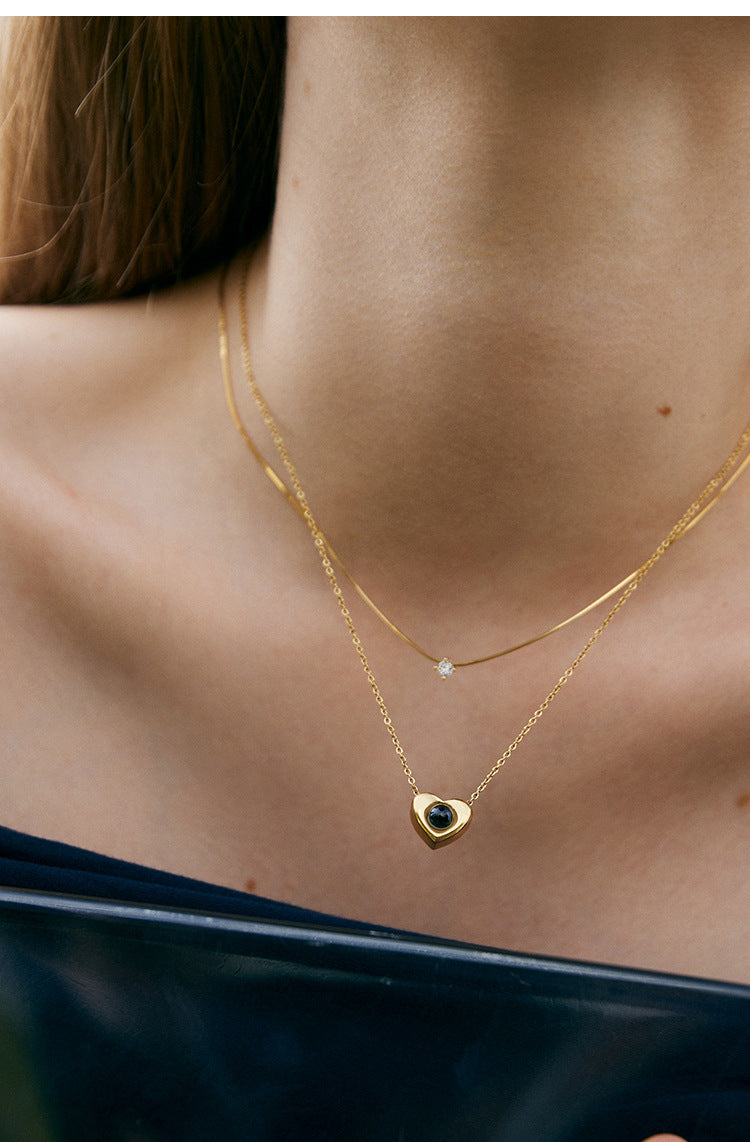 Chain 925 Silver Synthetic Zircon Silver Necklace Light Luxury Niche Minimalist Choker Petite Gold Collarbone Chain David Jewelrydavid jewelry002