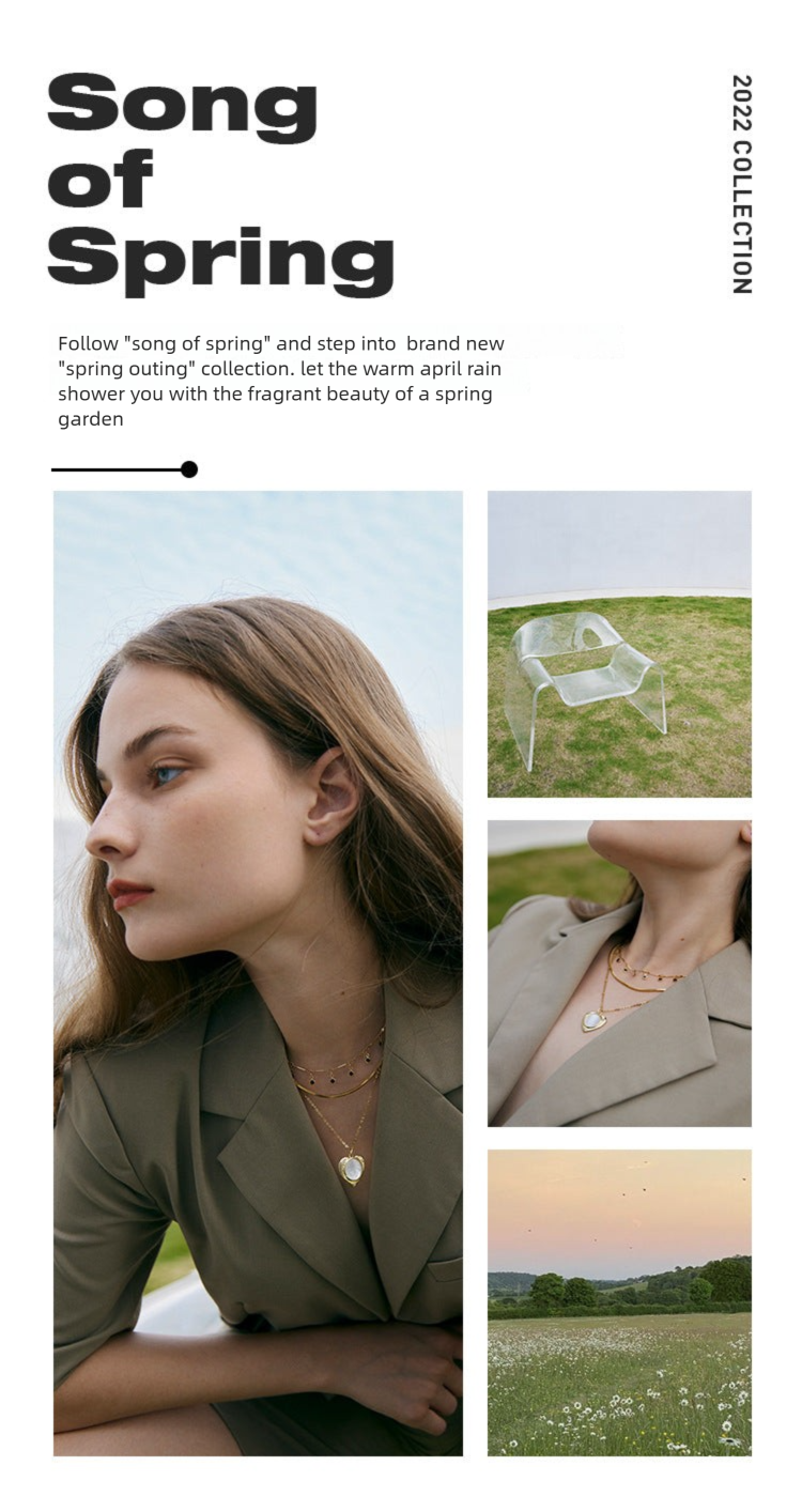 Stainless Steel Synthetic Zircon Necklace Necklace Women Light Luxury Jewelry Heart Pendant Double Layer Stacked Collarbone Chain Summer David Jewelrydavid jewelry002