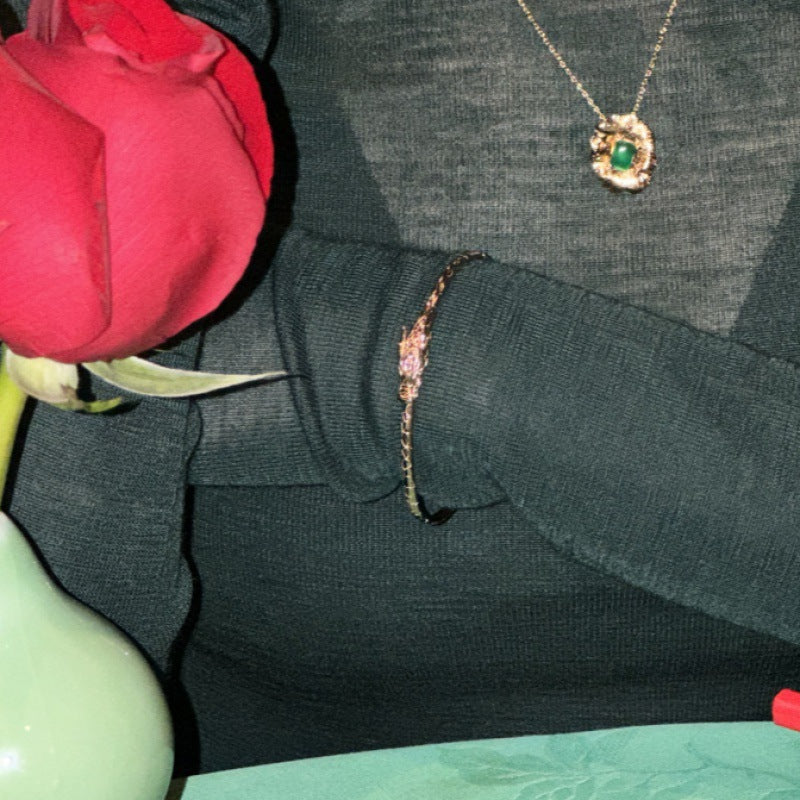 French Retro Dragon Year New Fashion Versatile Elegant Bracelet Jewelry Gold Necklacejewelry gold necklace