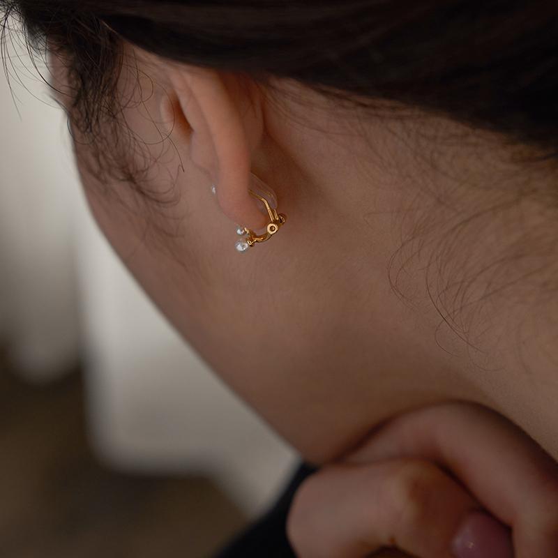 Pearl Ear Clips No Piercing Ear Cuffs for Women European and American Retro Ear Hook Earrings High-end Gold Necklace Davidgold necklace david