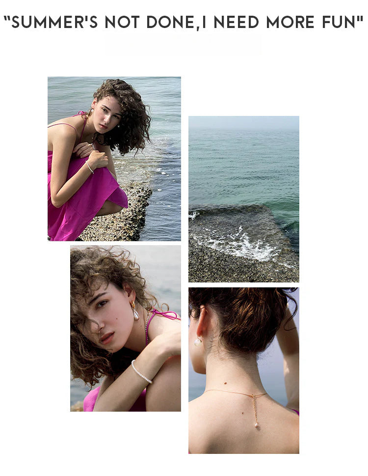 925 Silver Pearl Necklace for Women Natural Freshwater Pearl Choker Light Luxury Sweater Chain Simple Retro Collarbone Chain David Jewelrydavid jewelry002