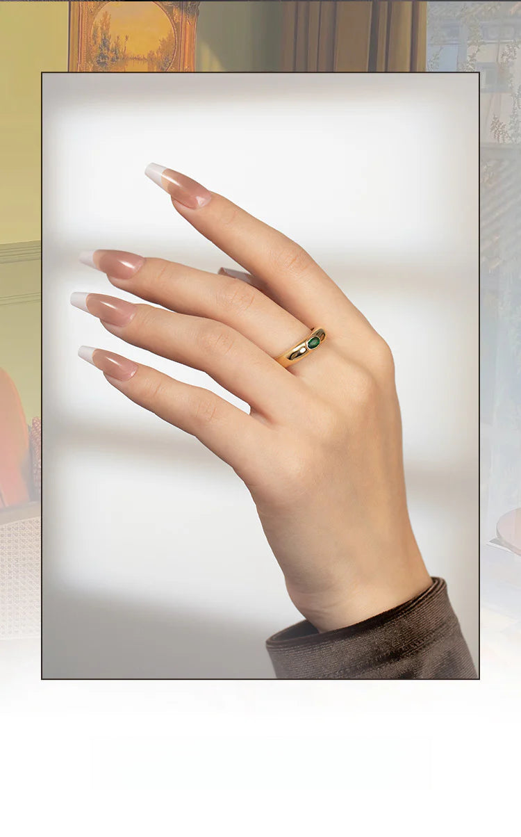 Copper Alloy Synthetic Zircon Ring Vintage Style French Lazy Palace Light Luxury Design Ring David Gold Necklacedavid gold necklace003