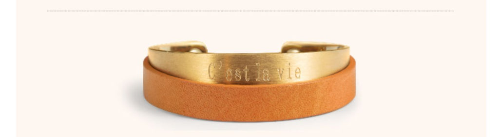 Titanium Steel Leather Bracelet Couple Bracelet Women's Niche Design Men's Accessories Light Luxury Style