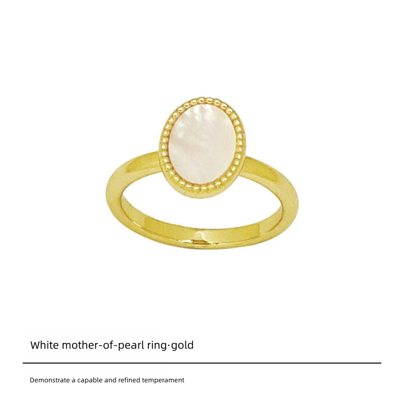 Copper Alloy Imitation Pearl Ring Fashionable Personality Trendy Retro Elegant Design Ring Simple David Gold Necklace Jewelrydavid003 gold necklace jewelry003