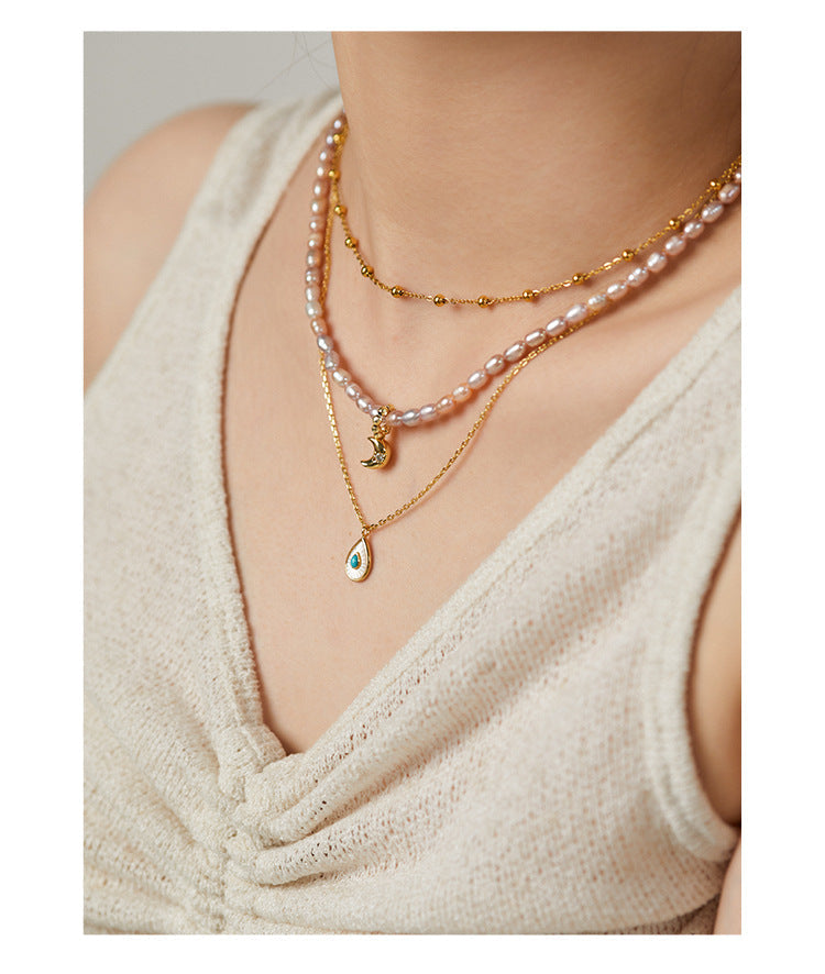 Chain 925 Silver French Light Luxury Design Fashion Simple Style Necklace Pendant Gold Necklace Davidgold necklace david002002