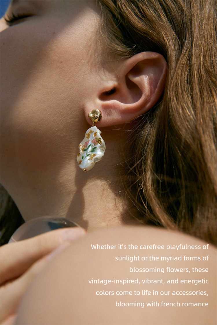 Copper Alloy Imitation Pearl Earrings Baroque Pearl Earrings High-end Light Luxury Style Vintage Pendant Earrings David Jewelry Gold 001Necklacedavid 001jewelry gold necklace001