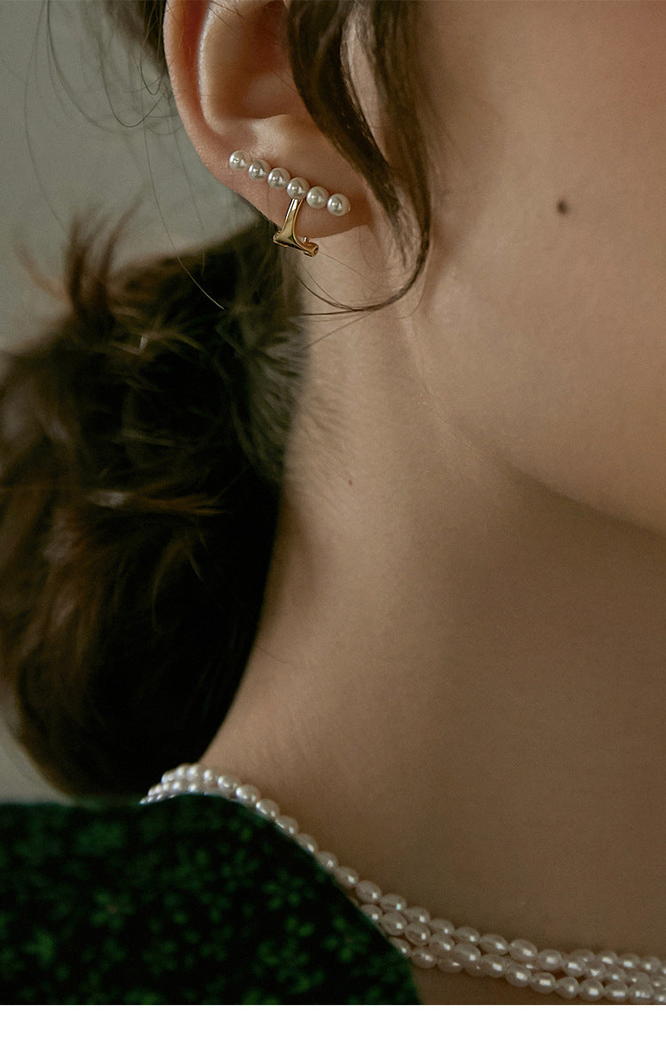 Ear Clip No Piercing Clip-on Earrings Clip Style French High-end Ear Bone Ear Jewelry Gold Necklace Jewelrygold necklace jewelry