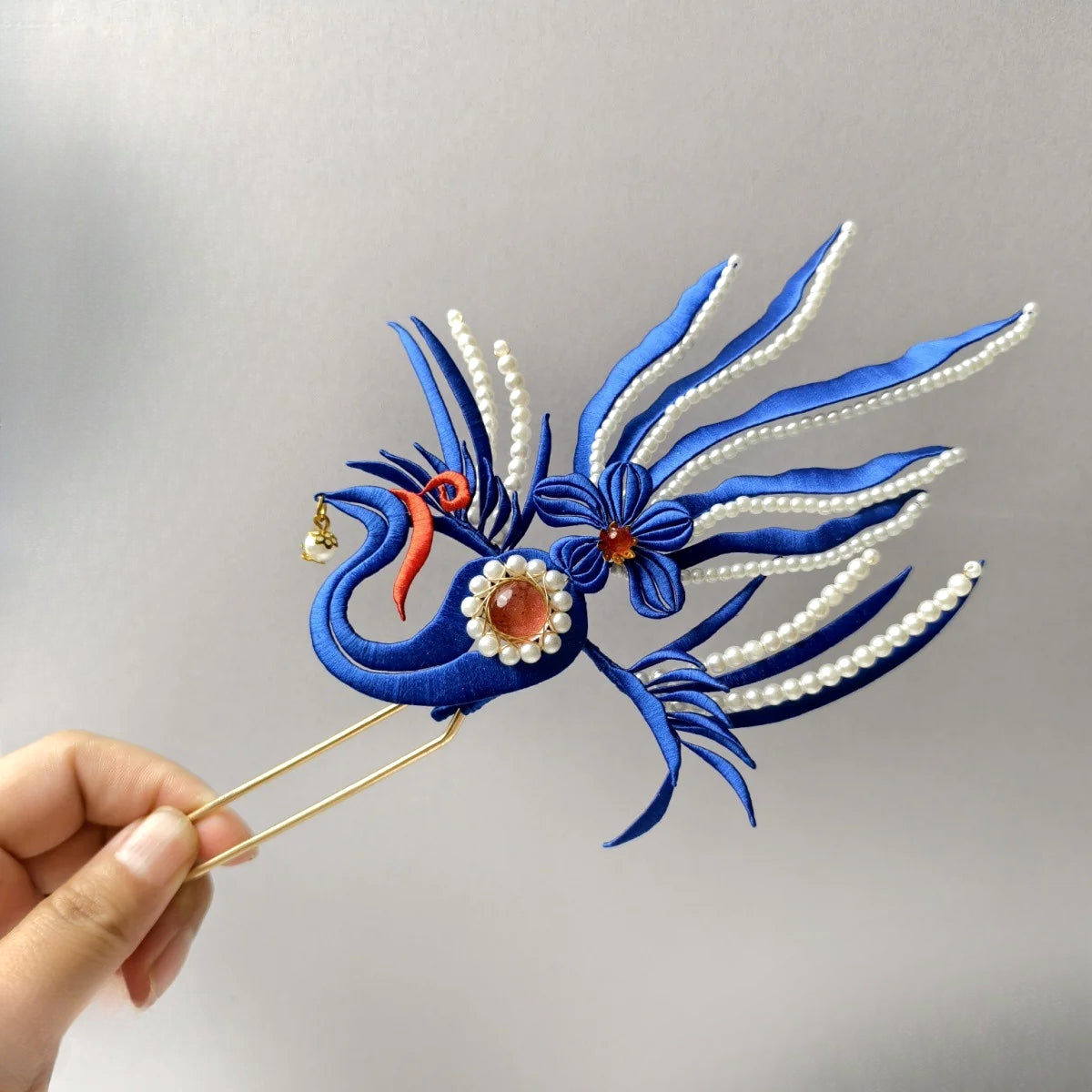 Chinese Intangible Cultural Heritage Twisted Flower Ancient Style Phoenix Hairpin Hanfu Handmade Ancient Style Hair Accessorydavid Gold Necklace