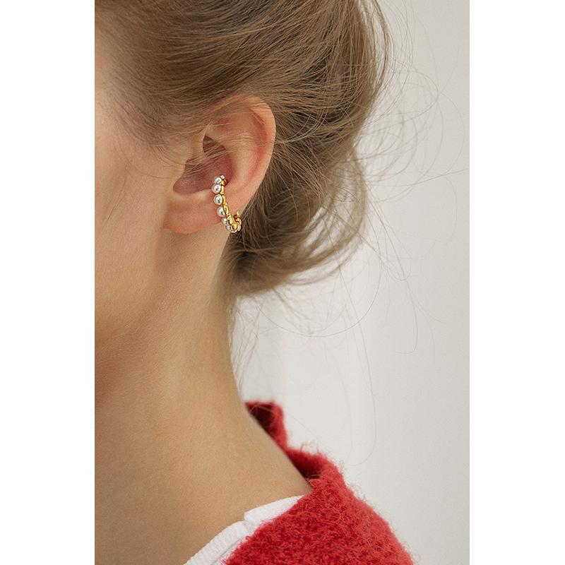 Pearl Ear Cuff No Piercing Feminine European and American Style Fake Earrings Clip-on Earrings No Piercing Ear Clips Jewelry David Jewelry David Gold Necklacejewelry david gold necklace