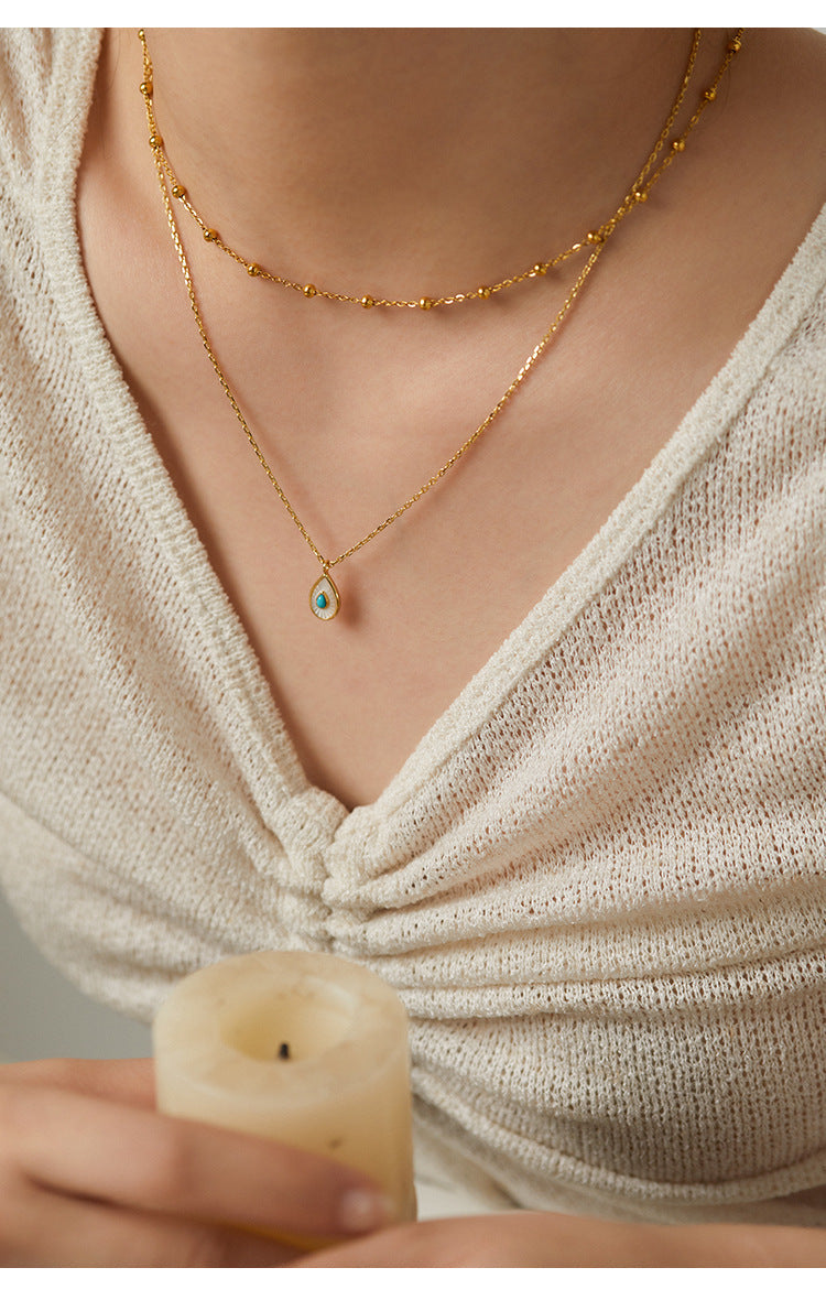 Chain 925 Silver French Light Luxury Design Fashion Simple Style Necklace Pendant Gold Necklace Davidgold necklace david002002