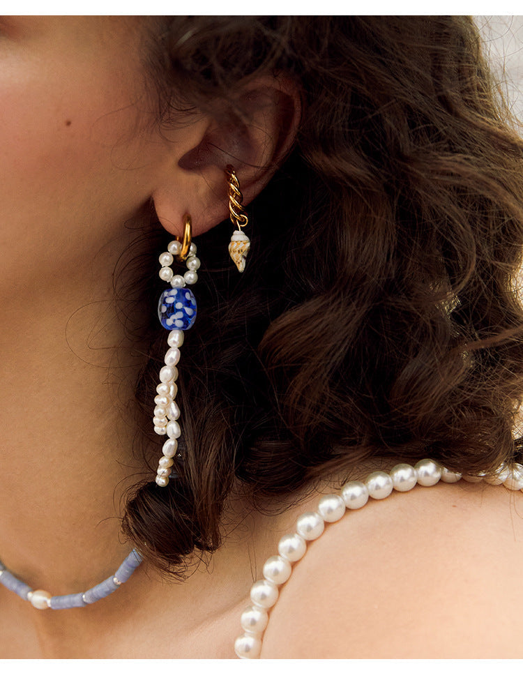 Copper Alloy Earrings Conch Ear Clip Female No Ear Piercing Earrings Unique Design french Ear Bone Clip Gold Necklace David Jewelrygold necklace david jewelry001