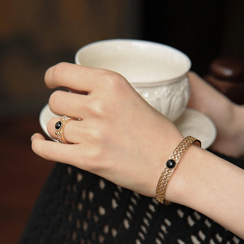 Copper Alloy Imitation Crystal Bracelet Fashion French Simple Elegant Design Light Luxury Bracelet Gold Necklace Davidgold necklace david