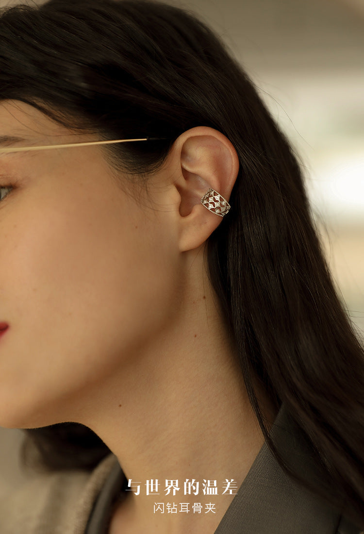 Zircon Ear Clip Style Non-Pierced Women's Earrings Vintage Non-Hole Ear Cuff David Jewelry Gold Necklacedavid jewelry gold necklace