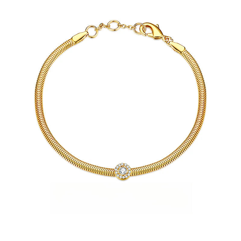 Copper Alloy Synthetic Zircon Bracelet Simple Ins Versatile Niche Light Luxury Fashionable Elegant Jewelry Non-Fading David Jewelrydavid jewelry