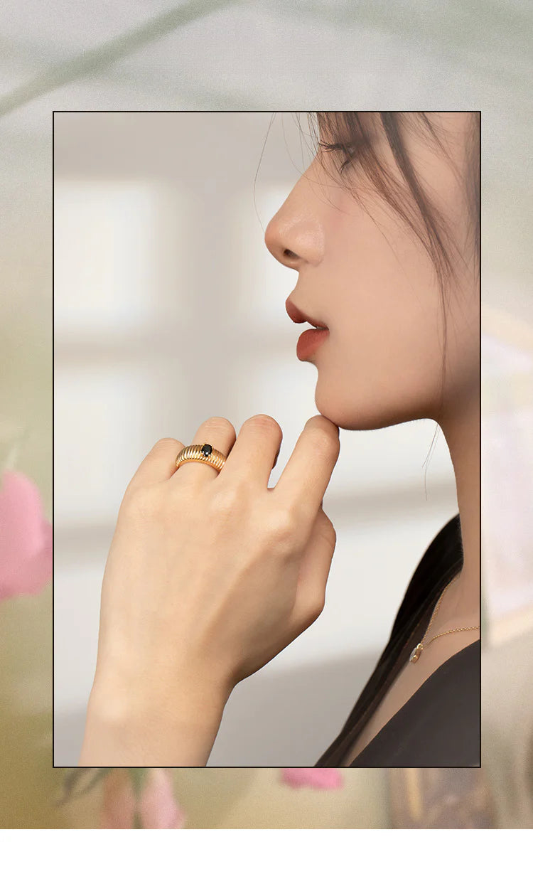 Copper Alloy Synthetic Zircon Ring Elegant Lazy Light Luxury Simple Personality Design Southern France Series Ring Gold Necklace Davidgold necklace david003