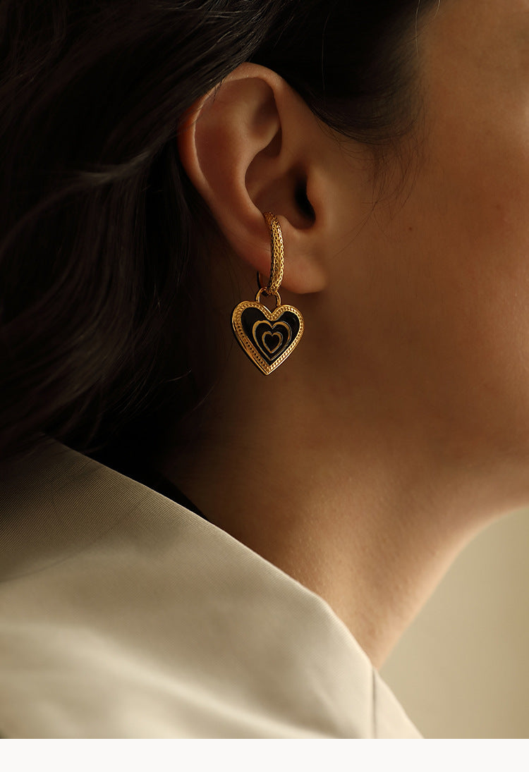 Titanium Steel Synthetic Zircon Pendant Ear Cuff Ear Hook Elegant Earrings Gold Coin Bracelet Necklace Pendant David Jewelrydavid jewelry001