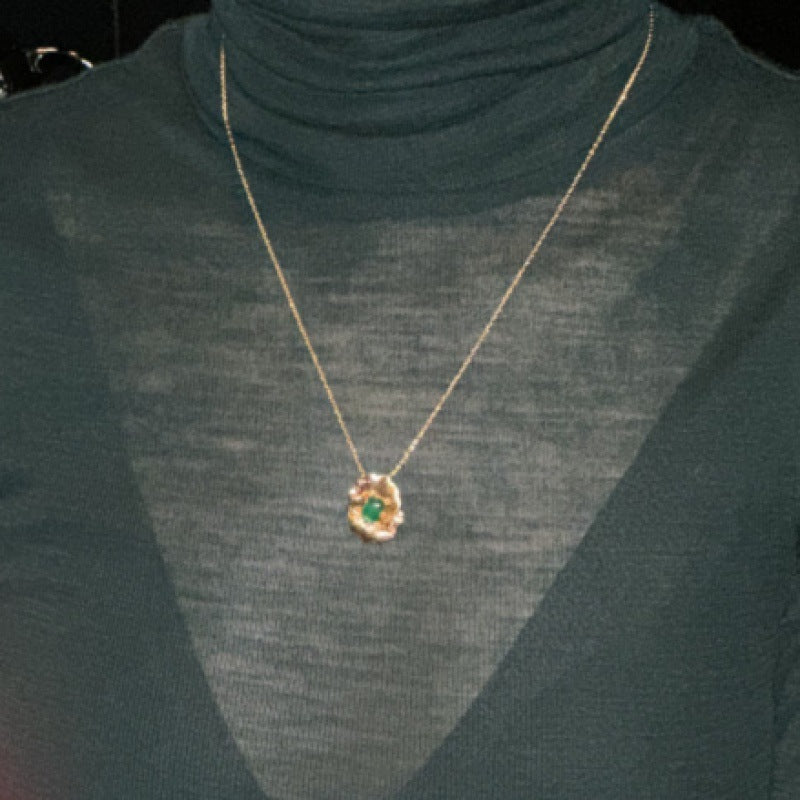 Agate Necklace French Retro Light Luxury Design Fashion Choker Necklace Gold Necklace David Jewelry David Gold Necklacejewelry david gold necklace002