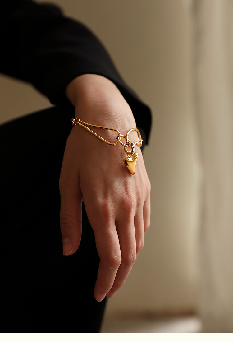 Brass Alloy Bracelet Bracelet Ins Niche Design Simple Trendy High-end Vintage Women's Pendant Bracelet David Jewelry Gold Necklacedavid jewelry gold necklace