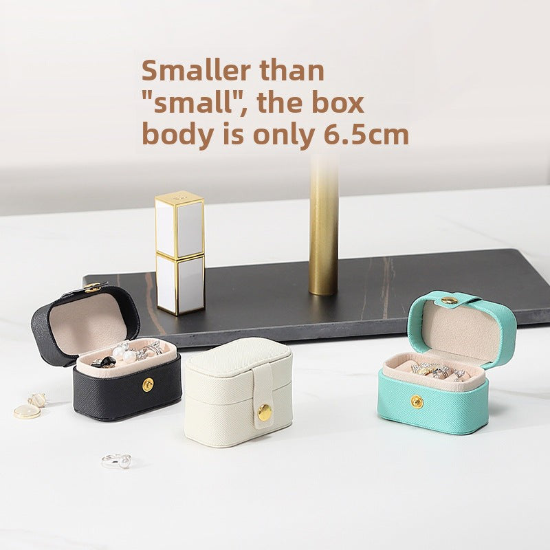 Amazon European and American Mini Ring Box PU Leather Solid Color Jewelry Box Portable Earring Storage Box Creative Gift Gold Necklace Jewelry Tiffany Davidgold necklace jewelry Tiffany david