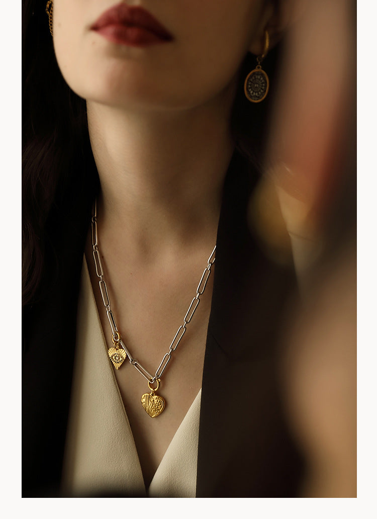 Titanium Steel Synthetic Zircon Pendant Ear Cuff Ear Hook Elegant Earrings Gold Coin Bracelet Necklace Pendant David Jewelrydavid jewelry001