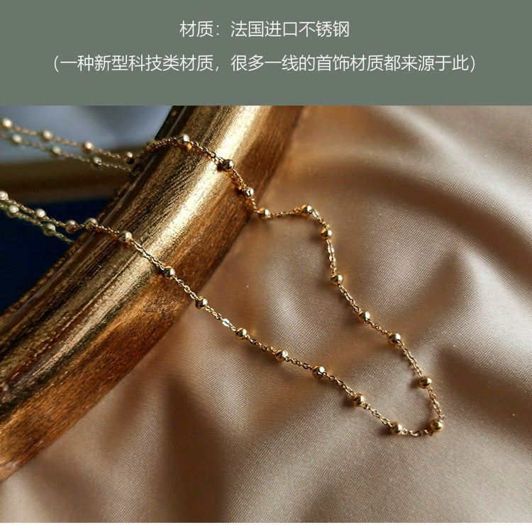 Titanium Steel Necklace Women's Necklace Niche Design Light Luxury Retro French Style High-end Elegant Simple