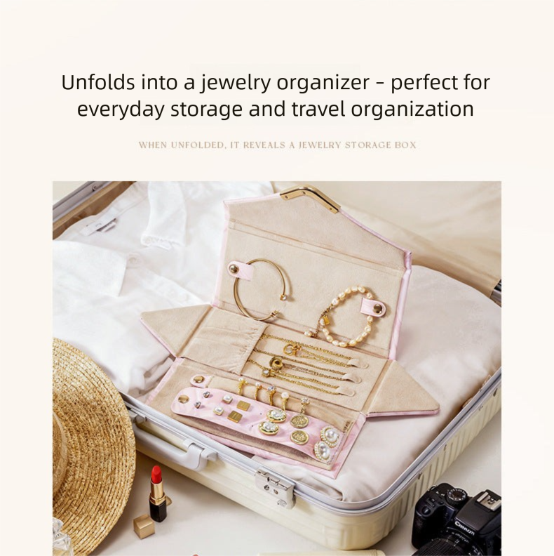 davidCross-Border Direct Supply Jewelry Box Luxury Foldable Jewelry Box Earrings Rings Necklaces Storage Jewelry Glasses Storage Box